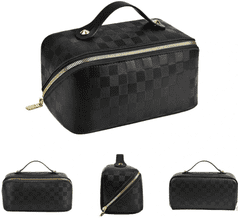 Camerazar Eleganten Kozmetični Nahrbtnik iz Ekokože, Črna, 25x13x12 cm