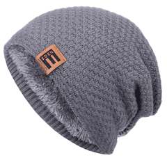 Camerazar Unisex Zimska kapa s krznom, siva, 100% akrilna preja, obseg 54-62 cm