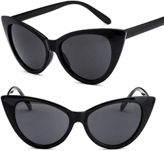 Camerazar Črne sončne očala mačje oči, UV filter 400 cat 3, plastičen okvir, dimenzije leč 42 mm x 52 mm