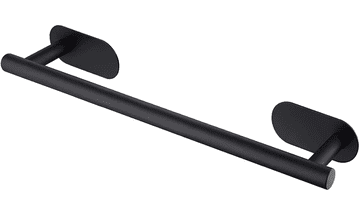 Camerazar Samolepilni nosilec za brisače, črn mat, nerjaveče jeklo, 40x8,5x10 cm