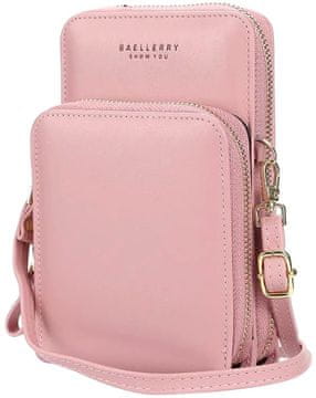 Camerazar Mini ženska denarnica za telefon, roza, mehka ekološka usnja, 18x11x5 cm