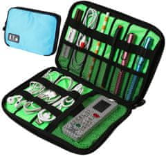 Camerazar Potovalni organizator za kable in polnilce, moder, poliester Oxford 300D, 24x17x2.5 cm