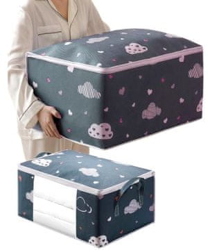 Camerazar Organizator za oblačila in posteljnino, temno modri poliester, 55x35x25 cm