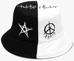 Camerazar Graffiti Klobuk BUCKET HAT, Univerzalna Velikost, Poliester in Bombaž, Črno-bela Barva