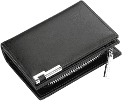 Camerazar Elegantna moška denarnica za kartice, črna, ekološka usnja, 12x9x3.5 cm