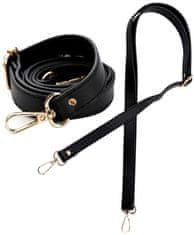 Camerazar Nastavljiv trak za torbico iz ekološke usnje, črna, največja dolžina 120 cm