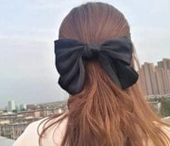 Camerazar Elegantna velika satenska obleka za lase z avtomatsko sponko, 20 cm, sijoča površina