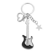 Camerazar Rockovski obesek za ključe v obliki kitare, cinkova zlitina, 7x2,5 cm