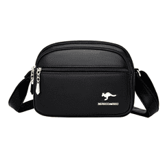 Camerazar Prostrana ženska torba iz trde ekokože z nastavljivim trakom in zlatim okovjem, 22x17x8 cm