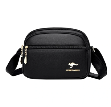 Camerazar Prostrana ženska torba iz trde ekokože z nastavljivim trakom in zlatim okovjem, 22x17x8 cm