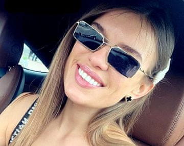Camerazar Unisex pravokotne kovinske sončne očala za pilote