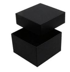 Camerazar Elegantna Darilna Škatla za Nakit in Ure, Črna Mat, Karton/Velur, 90x90x57 mm