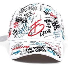 Camerazar Unisex kapa s grafitnim jezikom, barvni slogan, regulacija na dolgem traku, obseg 56-60 cm