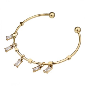 Flamenco Mystique Narukvica iz kirurške trave s pozlatom od 14k, svetla zlate barve, velikost 6 cm