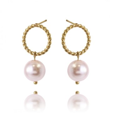 Flamenco Mystique Elegantne uhani iz 14-karatno pozlačene kirurške jekla, svetlo zlata, 2,4 x 1,0 cm