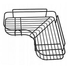 Flamenco Mystique Kotnični regal za kopalnico z organizatorjem, črn, iz plastike in kovine, 36x12x6 cm