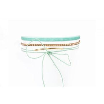 Flamenco Mystique Nahrbtnik Choker Pastelno Modra, Nastavljiva Dolžina, iz Splošnih Kovin