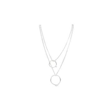 Flamenco Mystique Dvojni prehrambeni ogrlica N377S, dolžina 45+5,5 cm, premer krogov 2 in 1,5 cm