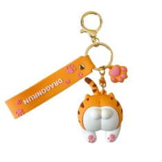 Flamenco Mystique Ključna veriga SWEET CAT ORANGE z oznako, oranžna, 15,5 cm, teža 40 g