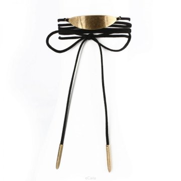 Flamenco Mystique Ogrlica Choker N488, Sijajna, Usnje, Dolžina 115 cm