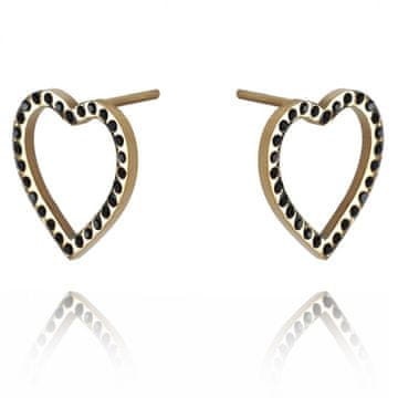 Flamenco Mystique Uhani iz kirurškega jekla pozlačeni s 14-karatnim zlatom, svetlo zlato, 1,5 x 1,5 cm