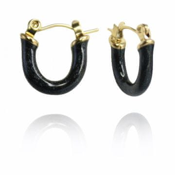 Flamenco Mystique Pozlačene uhane iz kirurškega jekla 14-karatov, dimenzije 0,8 x 0,7 cm