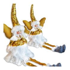Flamenco Mystique Sedeči božični angel s plišem, 34 cm, teža 73 g