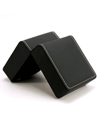 Camerazar Eleganten etui za ure in nakit iz kakovostne umetne usnje, mat črna, 110x100x70 mm