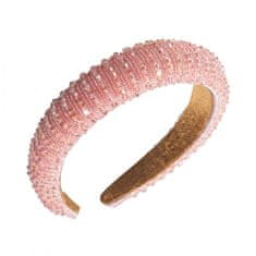 Flamenco Mystique Ružova Kristalna Diadem, Premer 11,5 cm, Širina 3 cm