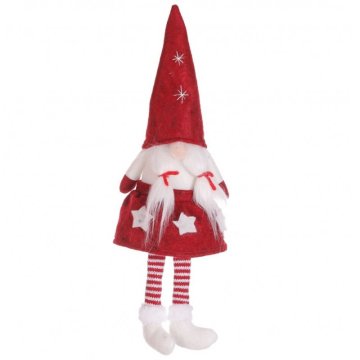 Flamenco Mystique Vrhunski božični škrat s plišastim polnjenjem in obešenimi nogami, 32 cm, teža 90 g