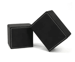 Camerazar Eleganten etui za ure in nakit iz kakovostne umetne usnje, mat črna, 110x100x70 mm