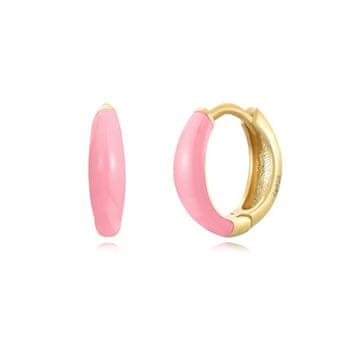 Flamenco Mystique Uhani iz kirurškega jekla, prekrivne s 14-karatnim zlatom, svetlo zlata, dolžina 1,3 cm, širina 0,3 cm