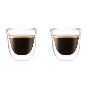 Flamenco Mystique Termo skodelice za kavo 70ml iz borosilikatnega stekla, dvojno dno, set 2 kosov
