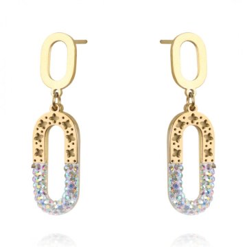 Flamenco Mystique Elegantne pozlačene uhane iz kirurške jekla 14 karatov - velikost proizvajalca Xuping