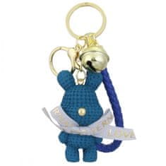 Flamenco Mystique Opravek za ključe BUNNY SWEET z zvončkom, moder, dimenzije 3,5 x 6,5 cm, skupna dolžina 15,5 cm