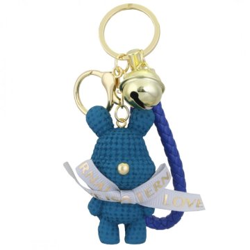 Flamenco Mystique Opravek za ključe BUNNY SWEET z zvončkom, moder, dimenzije 3,5 x 6,5 cm, skupna dolžina 15,5 cm