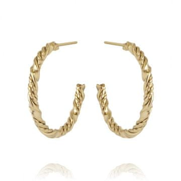 Flamenco Mystique Elegantne uhani iz 14-karatno pozlačene kirurgične jekla, svetlo zlato, 0,9 x 0,9 cm