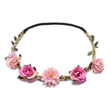 Flamenco Mystique Romantični venec iz umetnih rož, univerzalna velikost, za otroke in odrasle