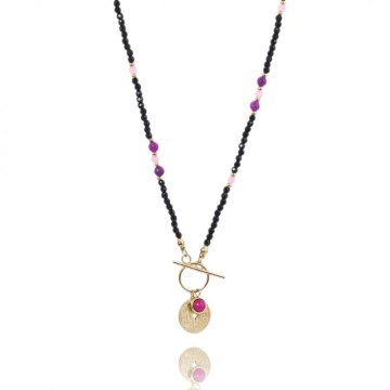 Flamenco Mystique Ogrlica iz kirurškega jekla, prevlečena z 14-karatnim zlatom, svetlo zlata barva, dolžina 60 cm