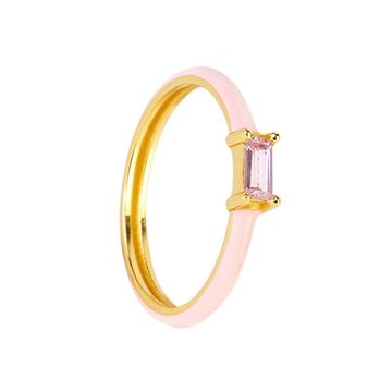 Flamenco Mystique Prstan iz nerjavečega jekla, prevlečenega s 14-karatnim zlatom, svetlo zlata barva, velikost US6 EU11