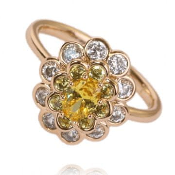 Flamenco Mystique Prstan iz nerjavečega jekla, pozlačen z 18-karatnim zlatom, svetlo zlata barva, velikost US7 EU14