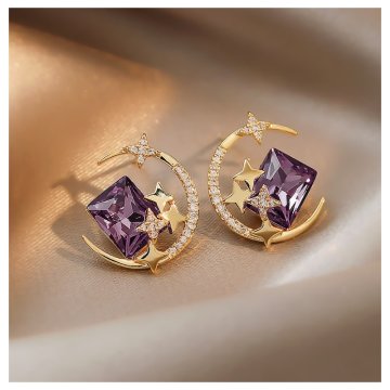 Flamenco Mystique Mestne uhane iz hipoalergenega kovine, sijoče zlato, 1,8 x 1,6 cm