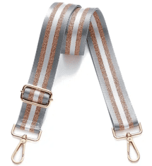 Camerazar Nastavljiv širok pas za žensko torbo ali nahrbtnik, zlato okovje, polyester, 145x38 mm