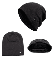 Camerazar Unisex Zimska Športna Kapa, Črna, 100% Akrilna Vrvica, Obseg 52-62 cm