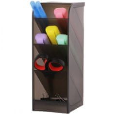 Flamenco Mystique Večfunkcijski plastični organizator za mizo, 7.4x20.3x9 cm, štiri predalčke