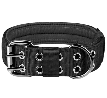 Camerazar Taktični črni nastavljivi dvojnasti ovratnik za pse XL