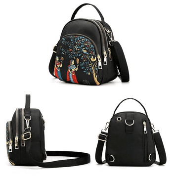 Camerazar Ženski mali nahrbtnik 2v1 torba čez ramo črn mestni nahrbtnik