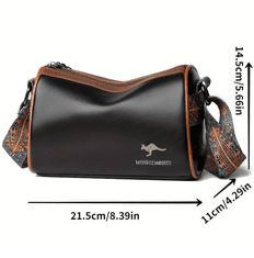 Camerazar Elegantna črna usnjena ženska torbica čez ramo postbag