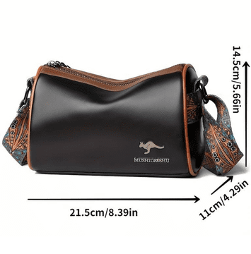 Camerazar Elegantna črna usnjena ženska torbica čez ramo postbag