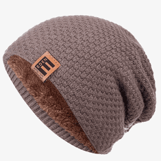 Camerazar Unisex Zimska kapa s podlogo, s krznom, siva, 100% akrilna preja, obseg 54-62 cm